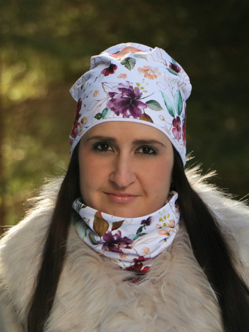 Romance úpletový set - čiapka + nákrčník