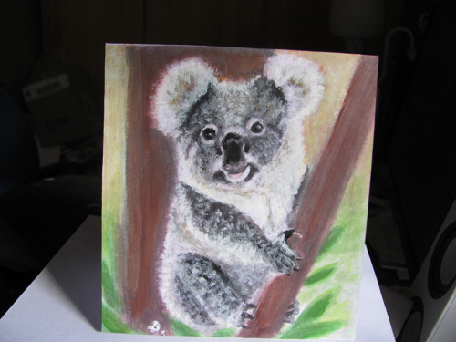 Koala, malované přání