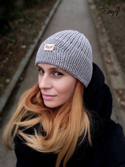 Jarní lehká hučka šedá unisex 50%merino