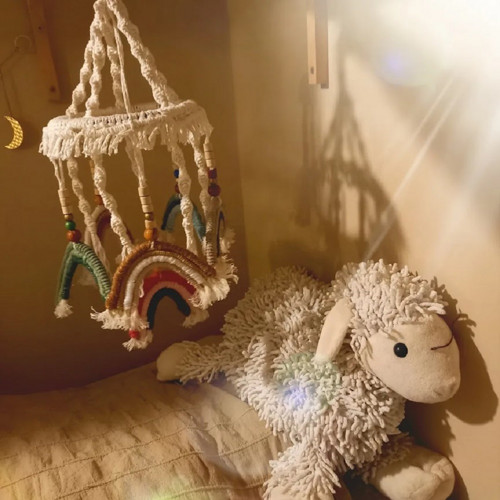 Macramé duhový kolotoč pro miminka nad postýlku