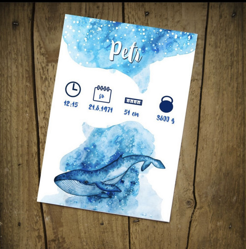 Plakát pro miminko k narození - plejtvák - pdf