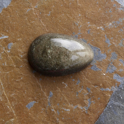 Obsidián stříbrný, kabošon č. 2514 — foto 1