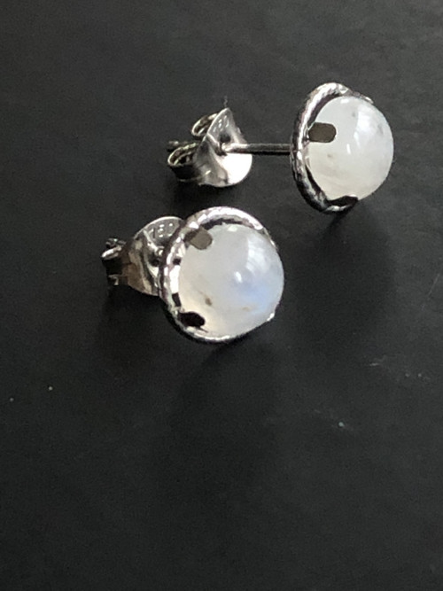 Stříbrné náušnice Moonstone Měsíční kámen