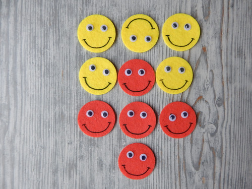 Nálepky filc Smile 4,5 cm