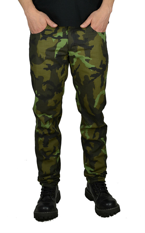 Punk pánské kalhoty černá + maskáč se zipy