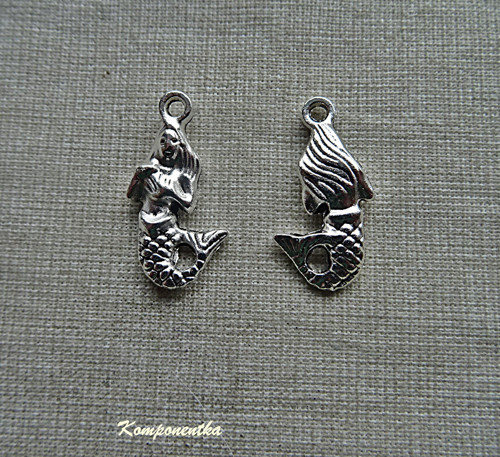 Kovový přívěsek s mořskou pannou 22x12mm 1kus