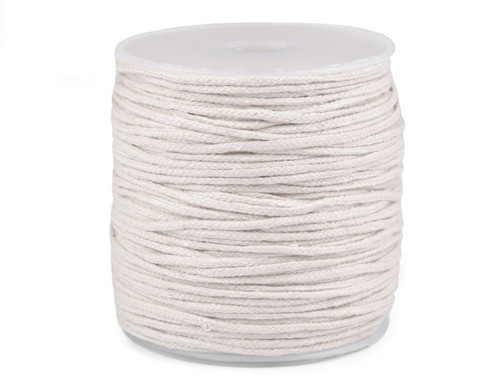 Bavlněná příze splétaná - knot (Ø2 mm)