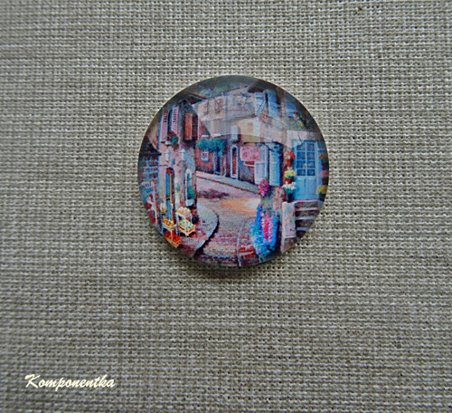 Skleněný kabošon jižní pobřeží 20mm 1kus