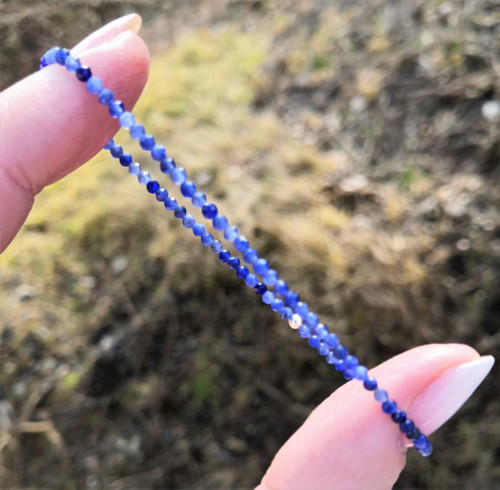 Nejjemnější sodalit dark blue*broušený*Ag*náramek
