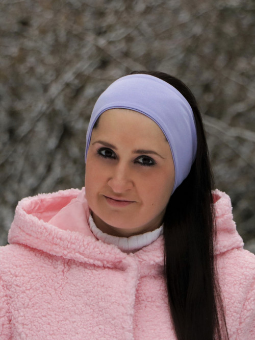Úpletová čelenka fialová