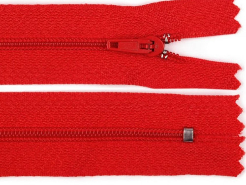 Zip spirálový nedělitelný délka 45 cm - červená