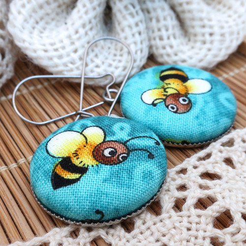 Buttonkové náušnice Včelkobraní *na objednávku