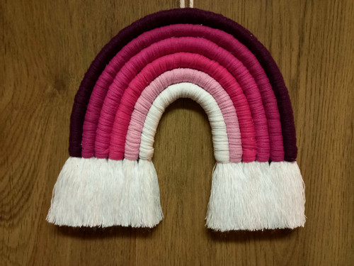 Macramé duha Ø 20 cm - Růžový most do nebe — foto 1