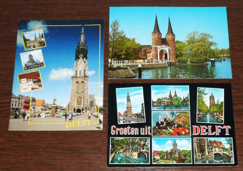 3x čistá POHLEDNICE • DELFT Holandsko