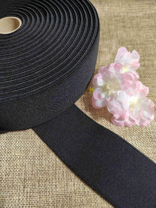 Pruženka hladká šíře 50 mm tkaná Černá