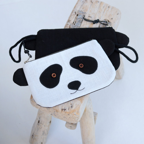 Lněná kapsička PENE s motivem zvířátka - Panda