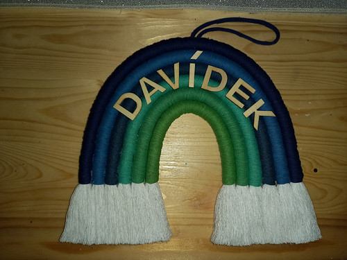 Macrame duha Ø 25 cm - Se jmenem Davídek — foto 1