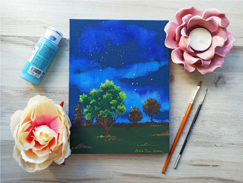 Když se setmí - akryl 18*24cm