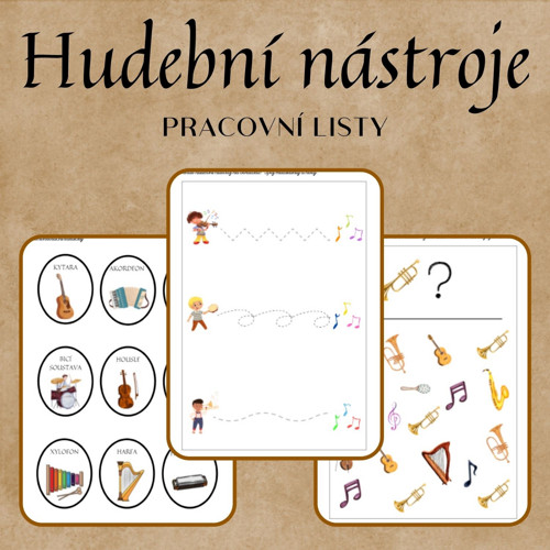 Hudební nástroje, pracovní listy
