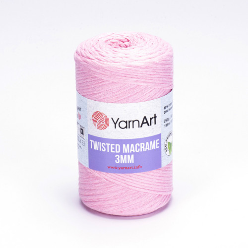 Příze Twisted Macrame 3mm - světle růžová