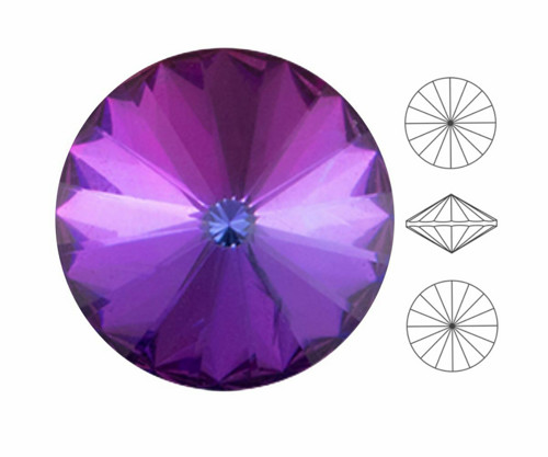 Skleněný kulatý broušený SWAROVSKI šaton Round