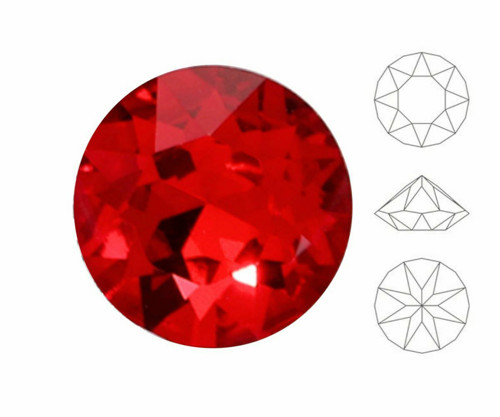 20ks Izabaro Crystal Light Siam Red 227 Round