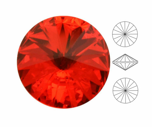 6ks Izabaro Crystal Light Siam Red 227 Round