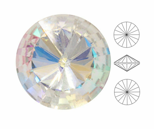 Skleněný kulatý broušený SWAROVSKI šaton Round