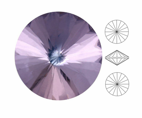 Skleněný kulatý broušený SWAROVSKI šaton Round