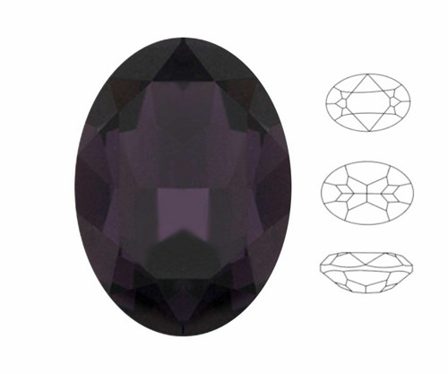 4ks Izabaro Crystal Ametyst Purple 204, oválný