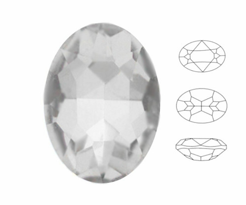 4ks Izabaro Crystal Crystal 001, oválný Efektní