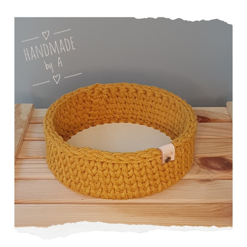 Háčkovaný košíček Mustard
