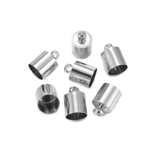 Koncovka na šňůrku platinová 4/5/6mm, 4ks