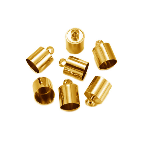 Koncovka na šňůrku zlato žluté 4/5/6mm, 4ks