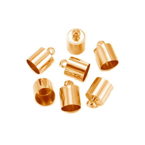 Koncovka na šňůrku zlato KC gold 4/5/6mm, 4ks