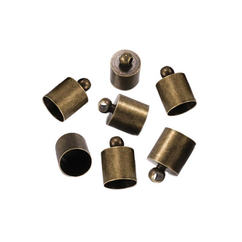 Koncovka na šňůrku bronzová 4/5/6mm, 4ks