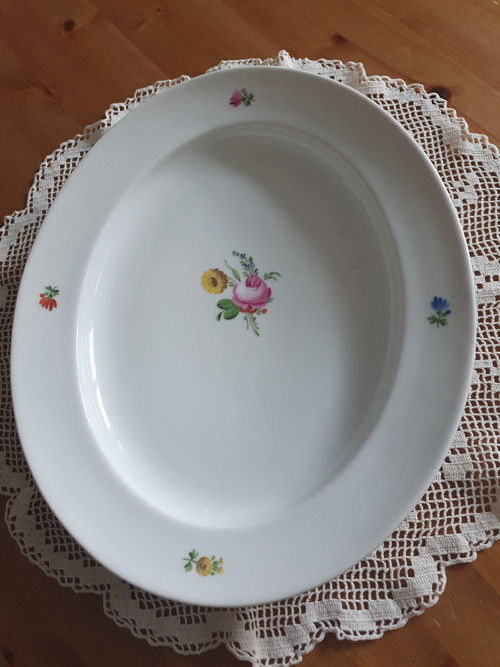 Květinky na ovále - porcelán
