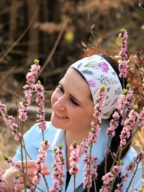 Úpletová čelenka šafrán