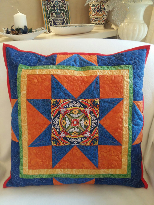 Povlak na polštář "Mandala orange"