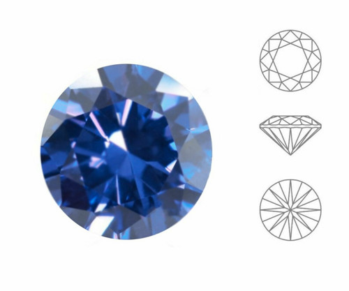 10ks Izabaro Crystal Sapphire Blue 206 Round