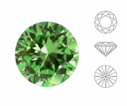 5ks Izabaro Crystal Peridot Green 214 Round