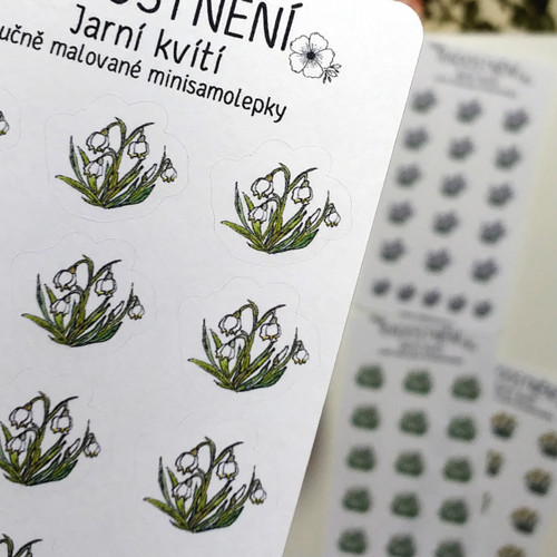 Ručně malované samolepky Jarní kvítí - Bledule
