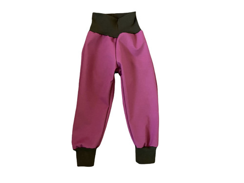 Softshell kalhoty Basic malina/hnědá VEL. 86-140