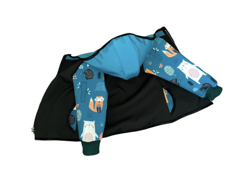 Softshell bunda dětská Petrol/forest v. 74-146