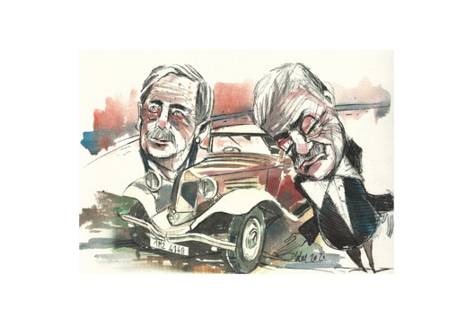 V. Havel + K.Schwarzenberg / karikatura Dlabal