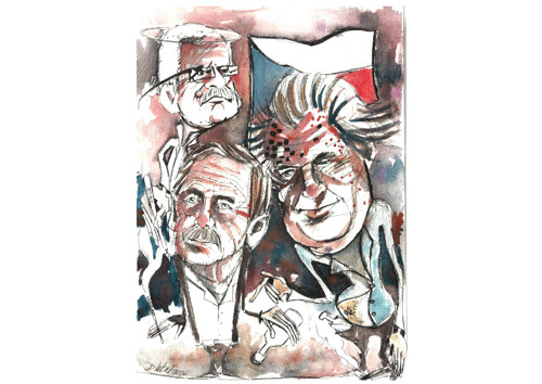 Tři prezidenti, svatá trojice / karikatura Dlabal