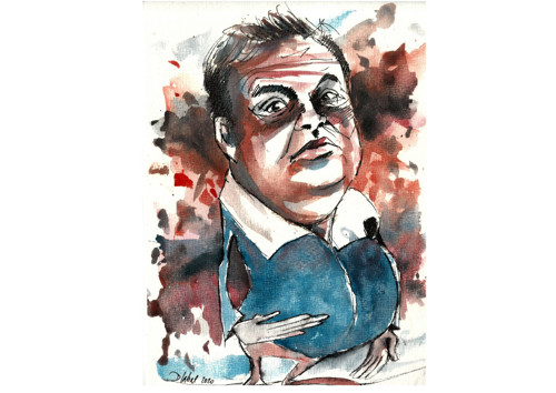 Jan Libíček / originální karikatura Dlabal