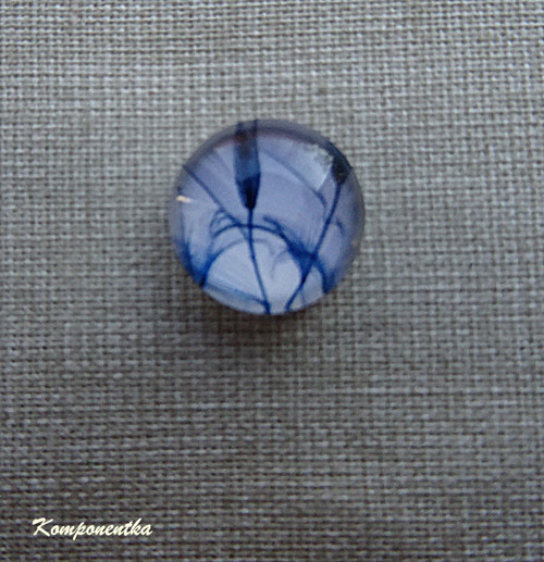 Skleněný kabošon květy 12mm 1kus