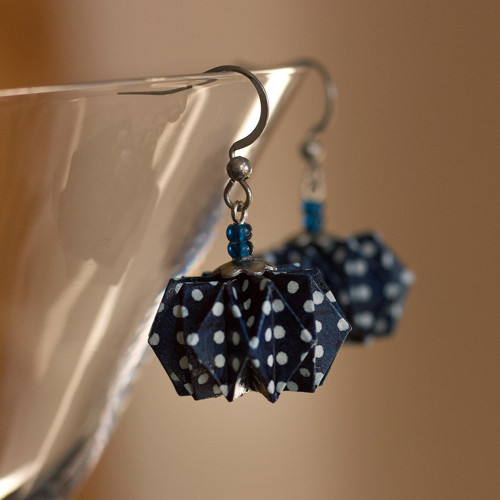 Origami náušnice – puntíkaté — foto 1