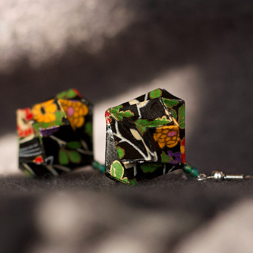 Origami náušnice – Barevné kvítí — foto 1